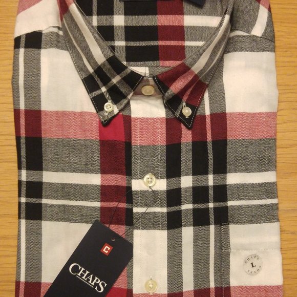 Chaps Men's Long-Sleeved Flannel Shirt, Size L - Picture 3 of 6